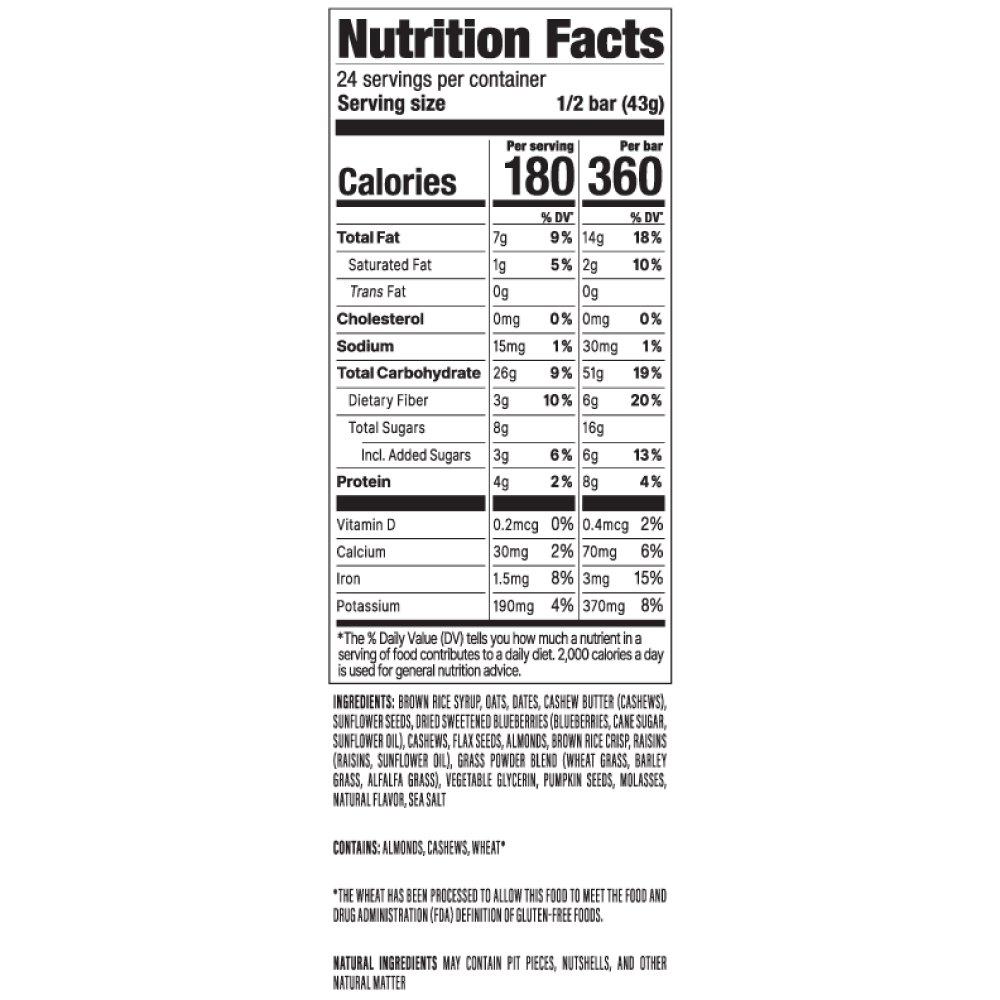 Superberry and Greens 3 oz. Bar 12-pack