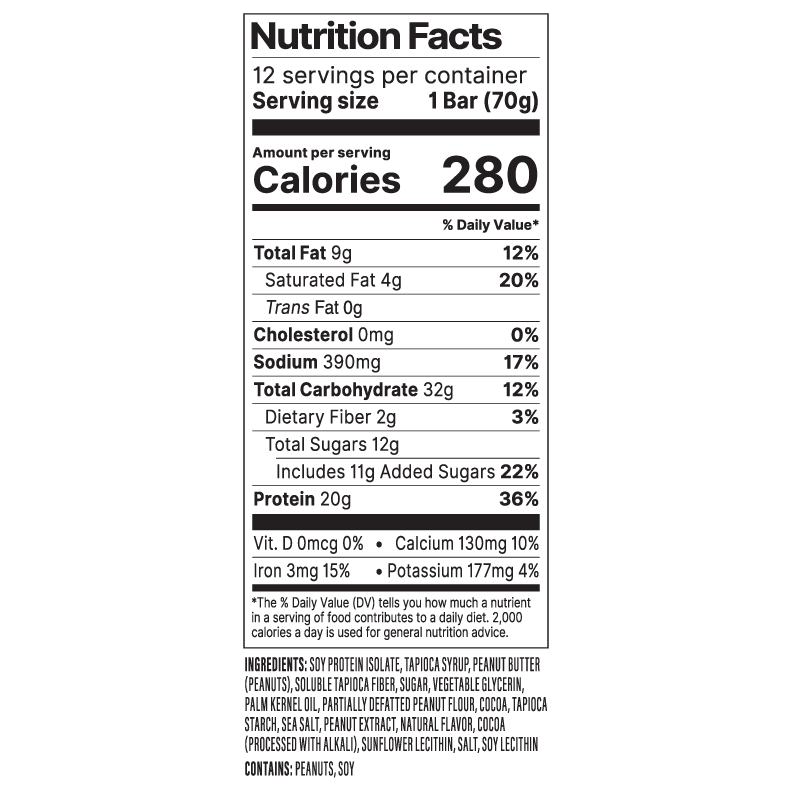 Peanut Butter Chocolate 2.47 oz Bar 12-Pack