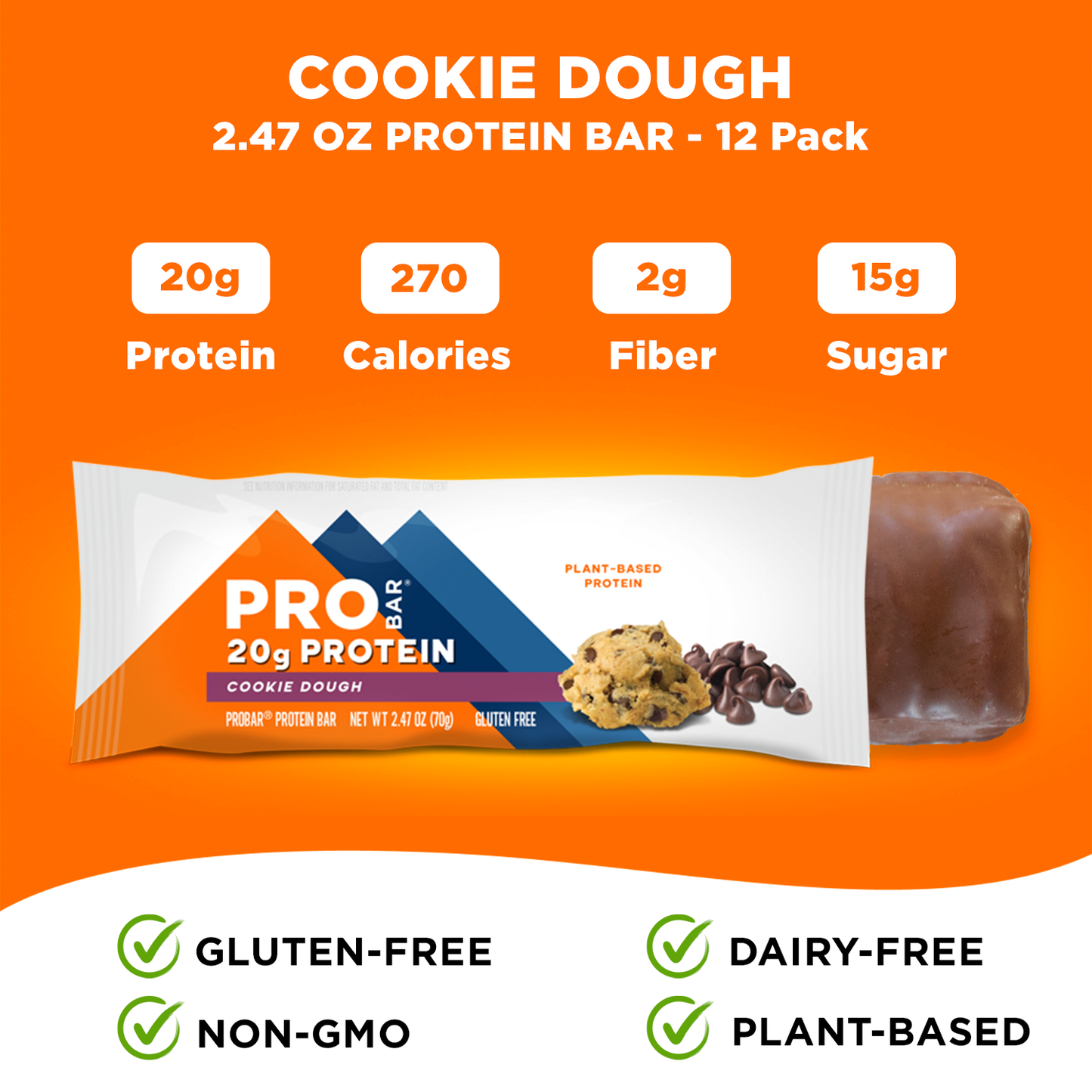 Cookie Dough 2.47 oz Bar 12-Pack