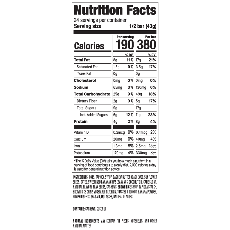 Banana Nut Bread 3 oz. Bar 12-Pack