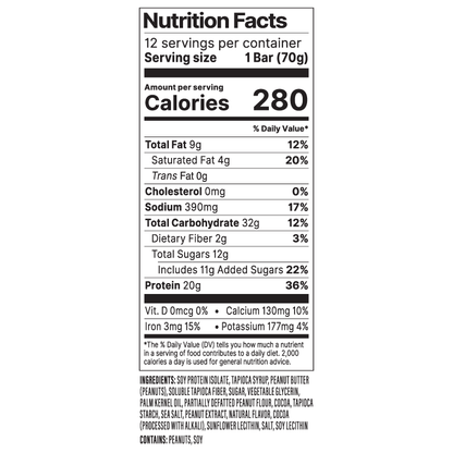 Peanut Butter Chocolate 2.47 oz Bar 12-Pack