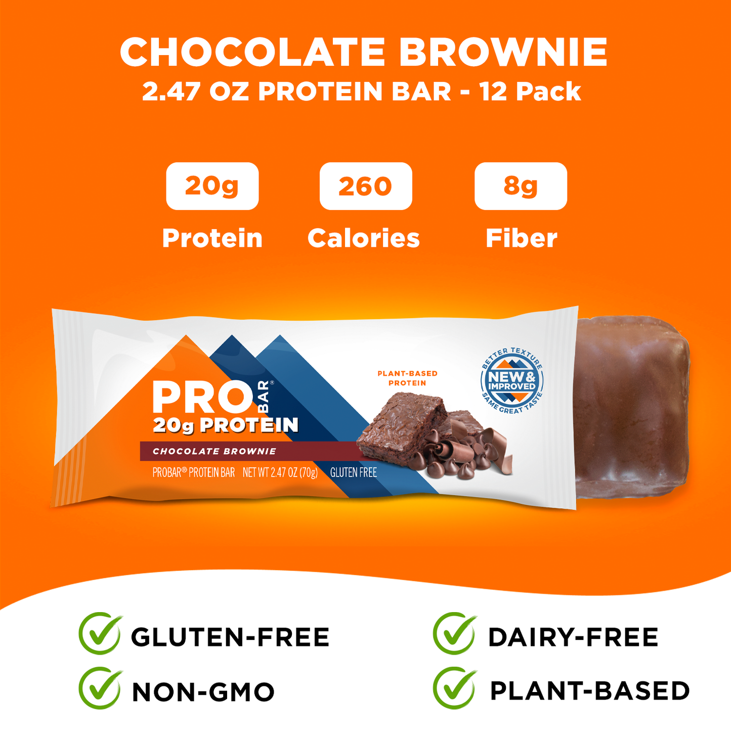 Chocolate Brownie 2.47 oz Bar 12-Pack