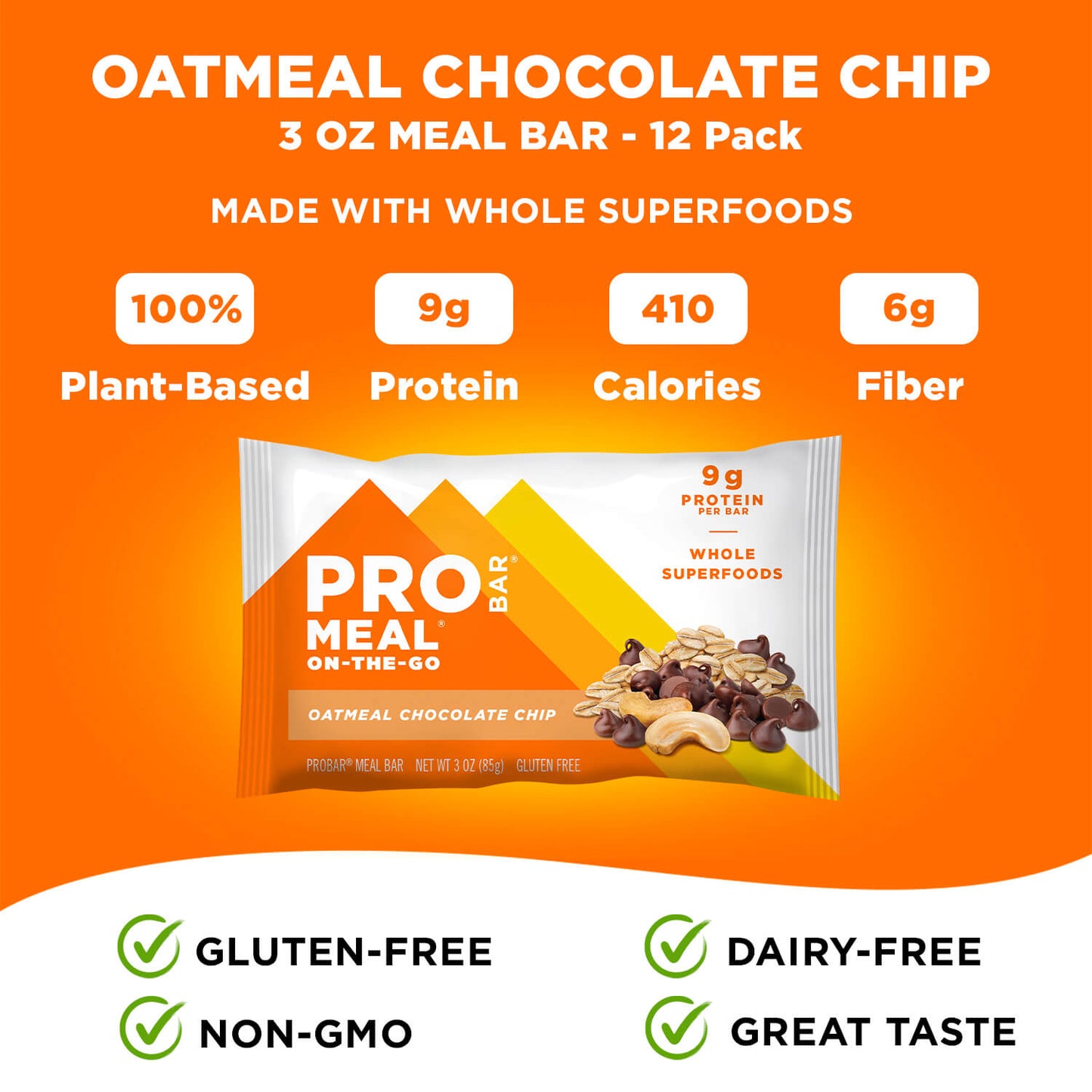 Oatmeal Chocolate Chip 3 oz. Bar 12-Pack