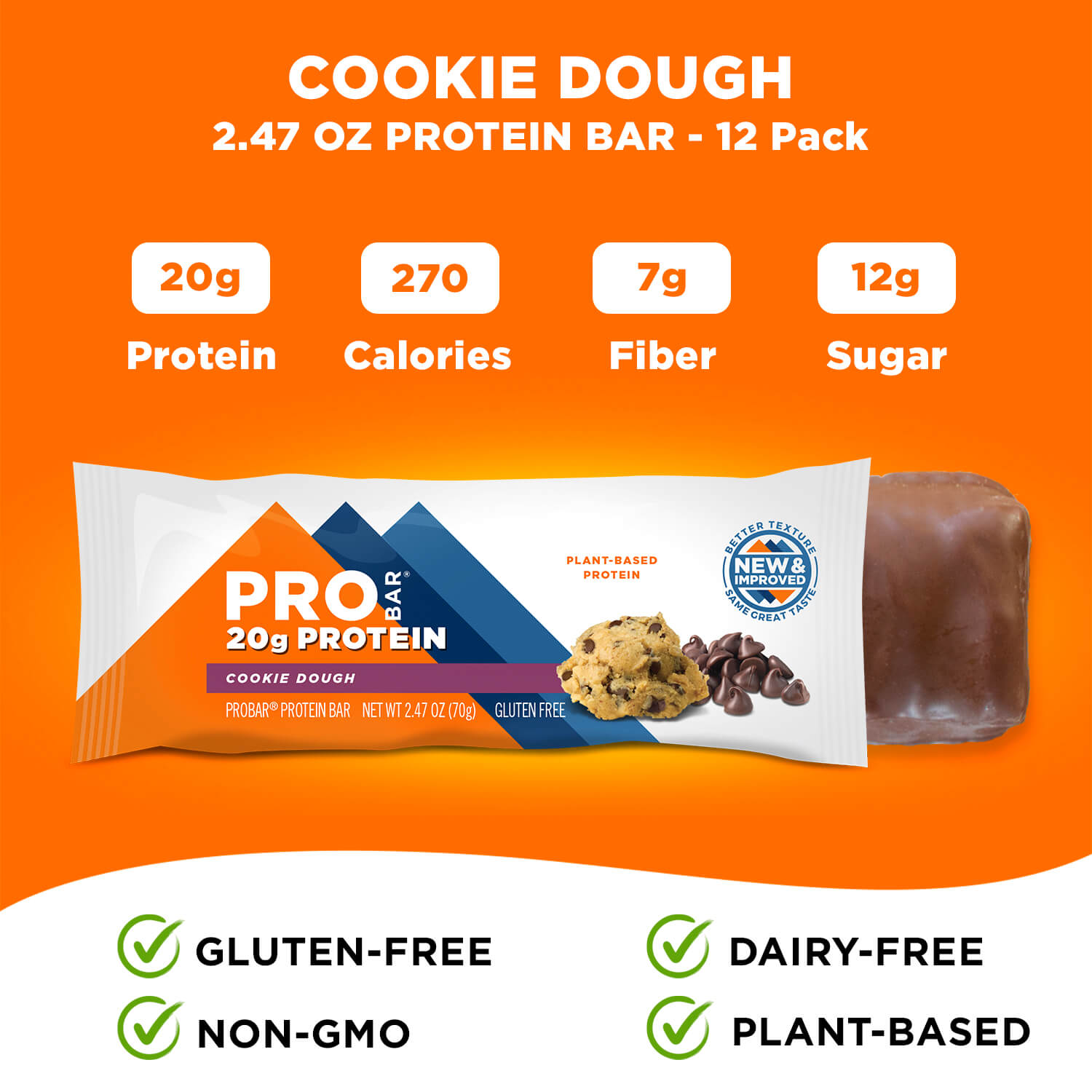 Protein bar cookie dough 12 x 50g – NICK'S EU